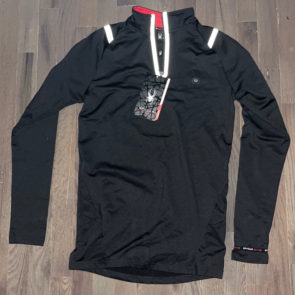 Spyder Active Mens Quarter Zip Pullover Workout Training Sweater *Defected Zip